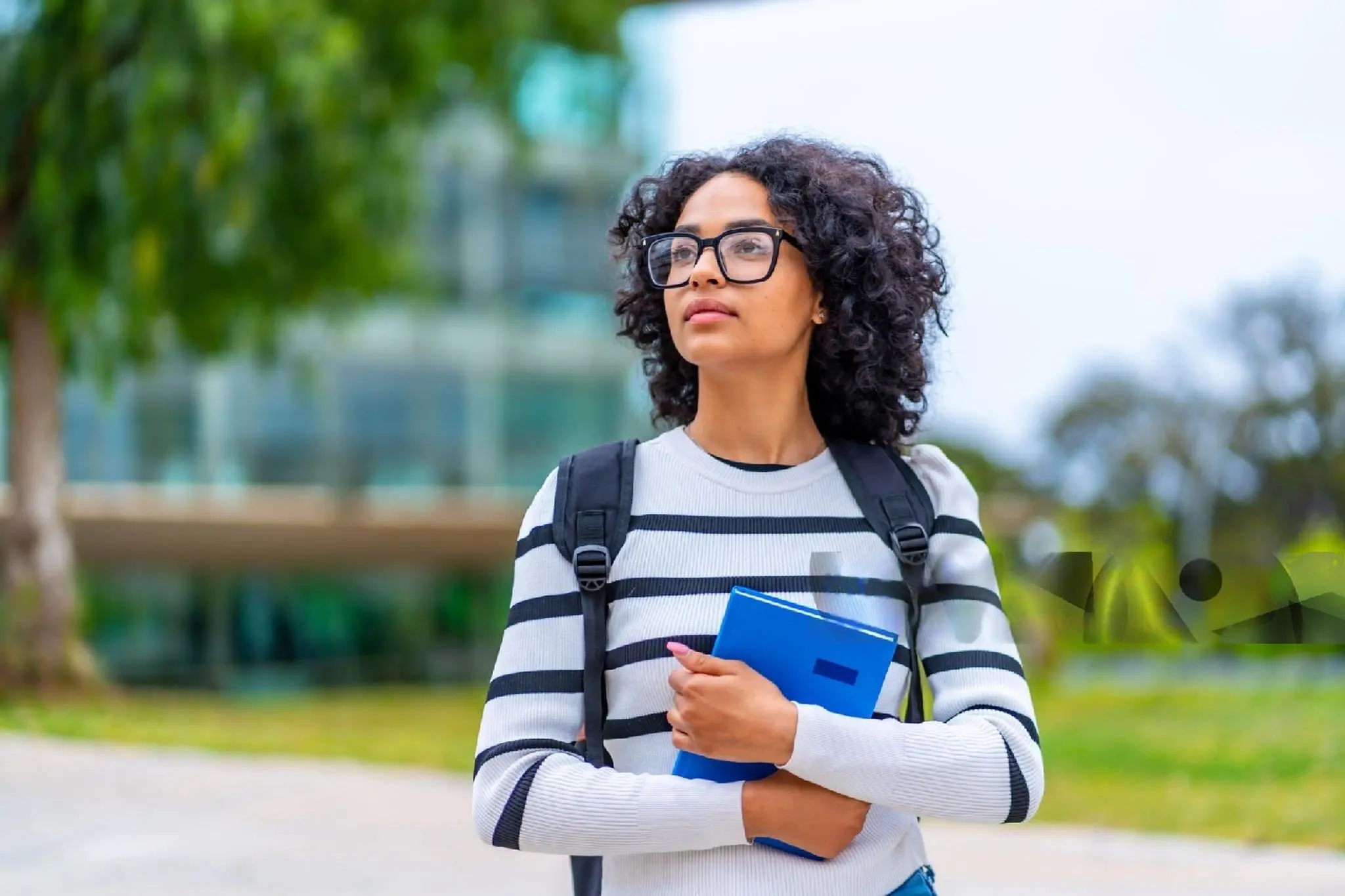 Student with curly hair
